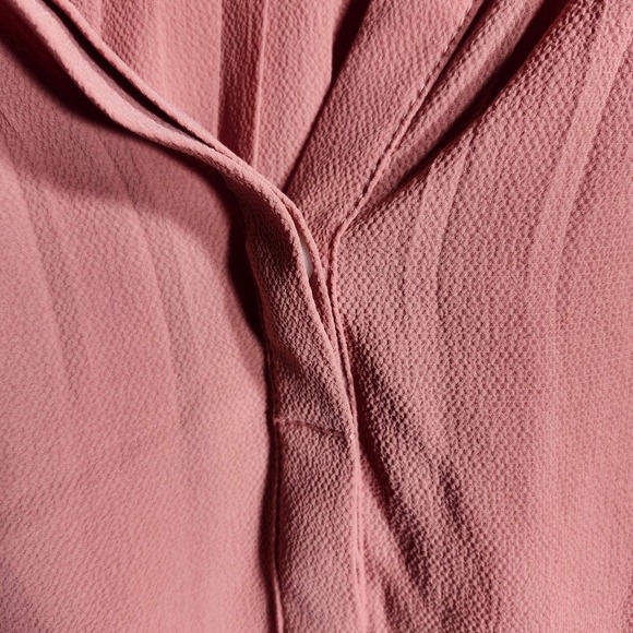 Abercrombie & Fitch Blouse Top Women's Small Pink Long Sleeve Tie Cuff Button Up - Picture 8 of 9